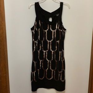 Black with silver sequins dress